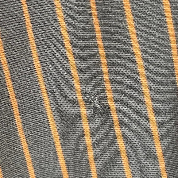 🍀 Lolë Gray Orange Striped Stretch Sleeveless Fit And Flare Dress Size S - Picture 7 of 10